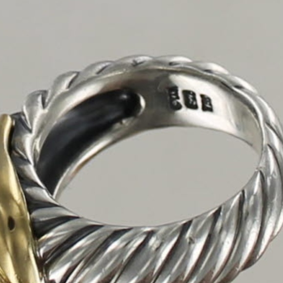 SOLD-David Yurman Silver Gold Belt Buckle Band - Picture 3 of 7